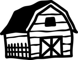 Rustic Barn Silhouette Illustration for Farm Rural Decor and Design Projects vector