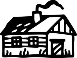 Rustic Cottage Illustration Perfect for Crafts and DIY Projects vector