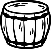 Rustic Wooden Barrel Illustration for Vintage Design and Craft Projects vector