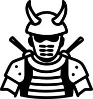 Samurai Warrior Armor with Helmet and Swords Illustration vector