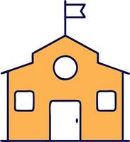 School Building Outline Illustration for Educational Materials and Design Projects vector