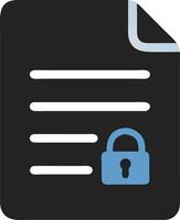Secure Document with Lock Privacy for Data Protection and Cybersecurity Graphics vector