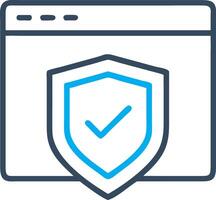 Secure Web Browser for Cybersecurity and Shield Protection Design vector