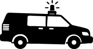 Silhouette Emergency Response Vehicle with Flashing Light Illustration vector