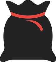 Silhouette of Black Sack with Red Tie Illustration for Design and Decoration vector
