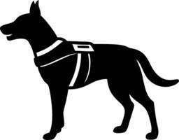 Silhouette of a Service Dog in Harness Illustration for Design and Educational Use vector
