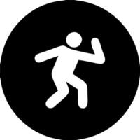 Silhouette of Running Figure in Circular for Sports and Fitness Applications vector