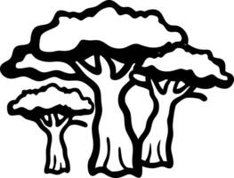 Silhouette of Stylized Trees Illustration for Nature Design and Art Projects vector