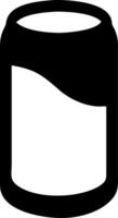 Simple Black and White Soda Can Silhouette for Design Projects vector