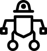 Simple Black Line Robot for Technology and Education vector