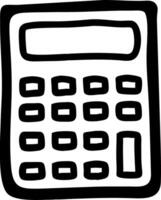 Simple Black Outline Calculator for Educational and Office Use vector