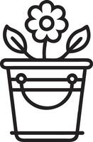 Simple Flower in Pot Line Art for DIY Crafts and Home Decor vector