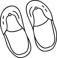 Simple Flip Flops Outline Illustration for Summer Beach Design and Coloring Book vector