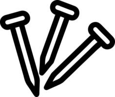 Simple Illustration of Three Construction Nails for DIY Projects vector