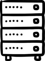 Simplistic Illustration of Stackable Server Rack for Data Center Use vector