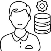 Simplistic of IT Professional with Database and Gear Symbol vector