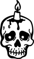 Skull Candle Illustration for Halloween and Gothic Design Projects vector
