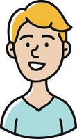 Smiling Cartoon Blonde Man Avatar Illustration for Social Media and Graphic Design Use vector