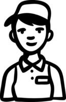 Smiling Employee Portrait Illustration in Uniform for Business Use vector