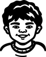 Smiling Child Face Illustration for Art Projects and Coloring Books vector