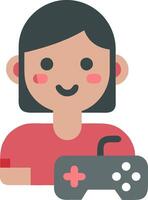 Smiling Gamer Girl with Game Controller for Digital and Print Use vector