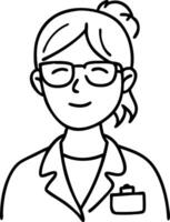 Smiling Female Scientist Illustration Suitable for Educational and Professional Use vector