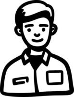 Smiling Male Avatar Outline for Profiles and Illustrations vector