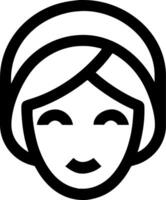 Smiling Woman Line Art Simple Illustration vector