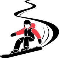 Snowboarder in Action Dynamic Winter Sports Illustration Design vector