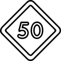 Speed Limit 50 Sign for Traffic Safety and Road Design vector