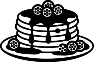 Stack of Pancakes with Blueberries and Syrup Illustration for Breakfast Art vector