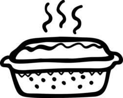 Steaming Pie Illustration Ideal for Recipe Books and Culinary Designs vector