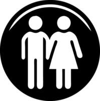 Stick Figure Couple Holding Hands Simple for Signage and Design Use vector