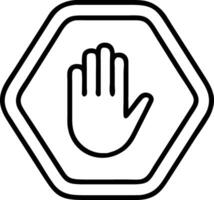 Stop Hand Symbol Hexagon Warning Sign for Safety and Prohibition Graphics vector