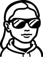 Stylish Sunglasses Woman Art for Fashion and Design Projects vector