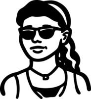 Stylish Woman Wearing Sunglasses Illustration for Design Projects vector