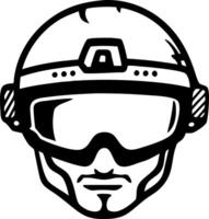 Tactical Soldier Helmet and Goggles for Design and Illustration vector