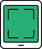Tablet Device with Green Blank Screen Illustration for Technology Concepts vector