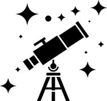 Telescope Silhouette with Stars Astronomy for Educational and Decorative Use vector