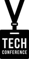 Tech Conference Badge Illustration for Event Branding and Design vector