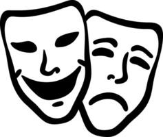 Theater Comedy and Tragedy Masks Symbol for Art and Drama Concepts vector