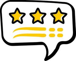 Three Star Rating Speech Bubble Illustration for Reviews and Feedback vector