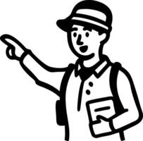 Tour Guide Illustration for Travel Adventure and Exploration Themes vector