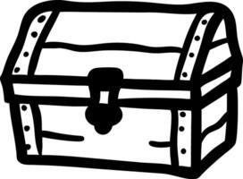 Treasure Chest Black Outline Art for Creative Design Projects vector