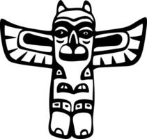 Tribal Totem Pole Art with Native American Design vector
