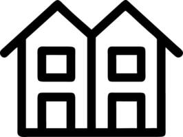 Twin House Outline Minimalist Illustration for Real Estate and Architecture Design vector