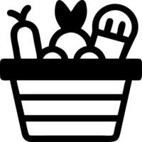 Basket of Fresh Farm Produce for Grocery and Organic Market Use vector