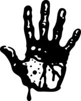 Black Dripping Handprint Silhouette for Creative Design Projects vector
