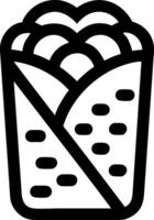 Burrito Outline Illustration for Food Graphics and Logos vector
