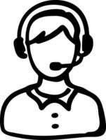 Customer Service Headset Support Agent Illustration vector